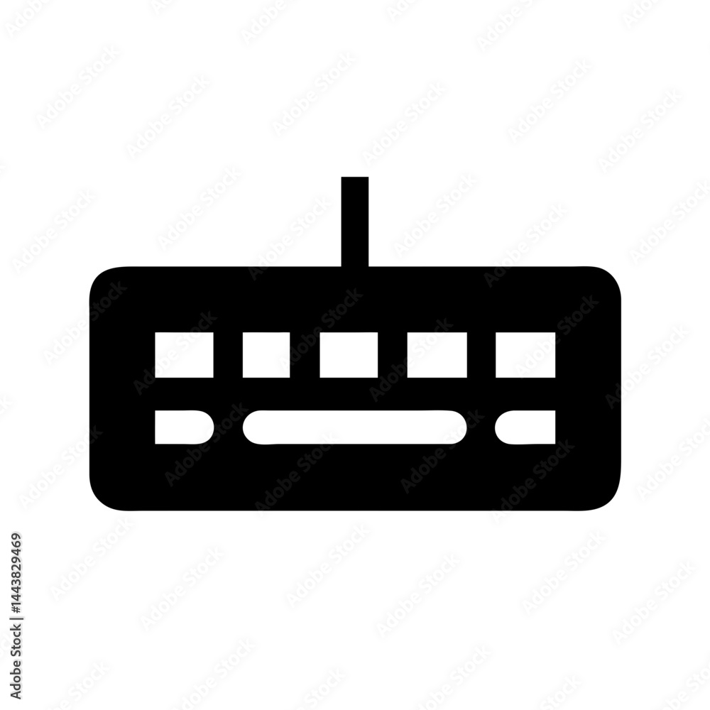 Poster keyboard vector icon for computer input device simple black and white illustration graphic design