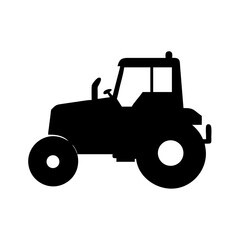 Silhouette of a tractor for farming and agriculture equipment vector illustration design element
