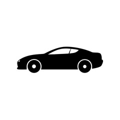 Vector graphic of black car silhouette for automotive design and transportation themes artwork