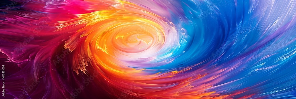 Poster imaginative abstract background featuring a vibrant swirl of colorful paint or ink mixing together. 
