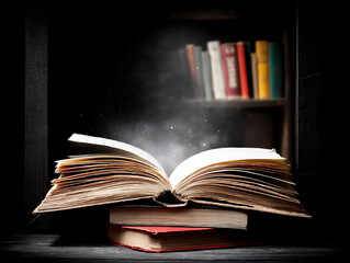 Fototapeta premium book stepping stones void knowledge path