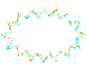 ステンドグラス風吹き出し　三角形模様　細長いギザギザした形
