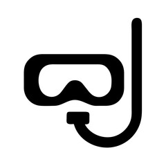 Diving mask and snorkel vector illustration for swimming snorkeling underwater activities and water sports