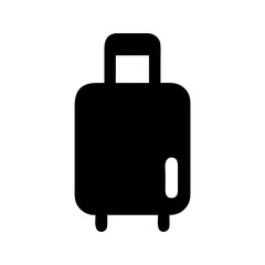 Black travel suitcase baggage icon vector illustration for vacation and trip design needs