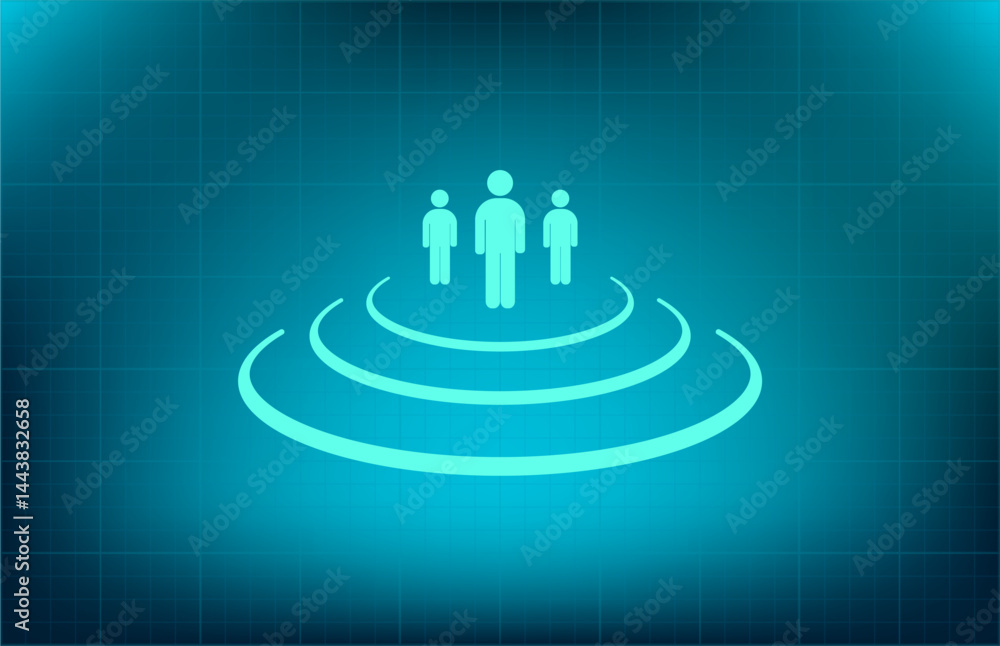 Poster vector icon on blue background with gradient