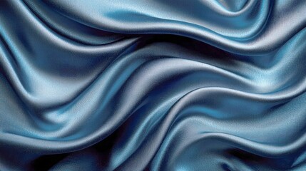 Fototapeta premium Elegant Blue Silk Fabric Texture: Luxurious Satin Drape Background