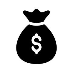 Illustration of a money bag icon for finance and investment concept representing wealth and savings