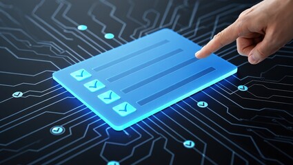 Business compliance of document management. Document or file icons and checkmark. Businessman stored documents on server according to law.