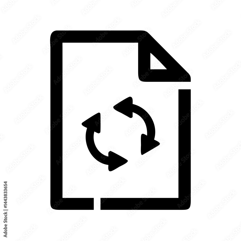Poster file document refresh sync update icon vector illustration for business and design use