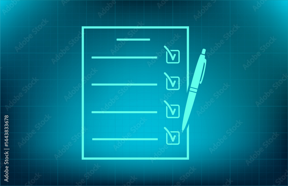 Poster vector icon on blue background with gradient