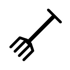 Find black garden fork icon vector illustration for agriculture and farming equipment design needs