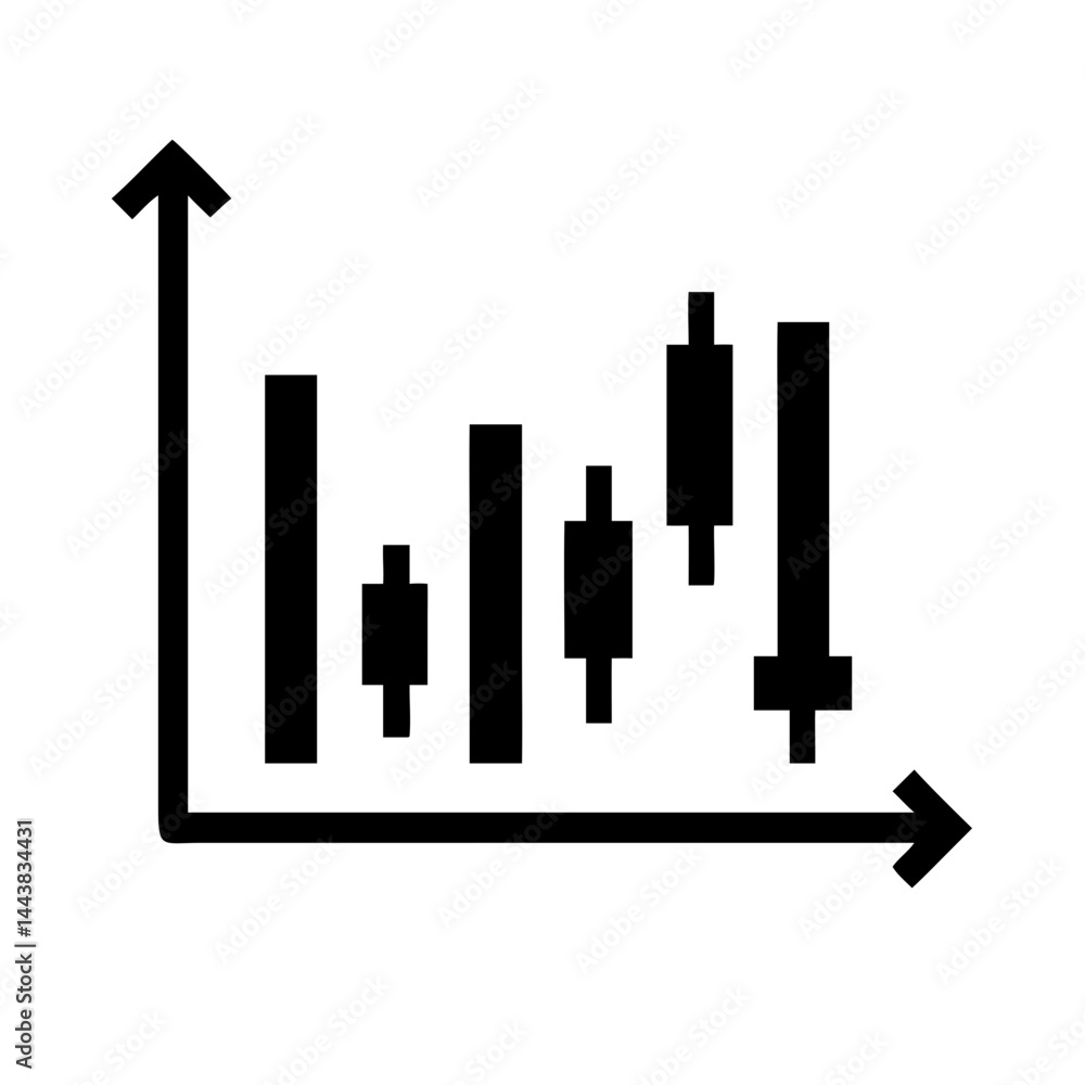 Poster stock market chart analysis and financial data visualization of candlestick patterns trading