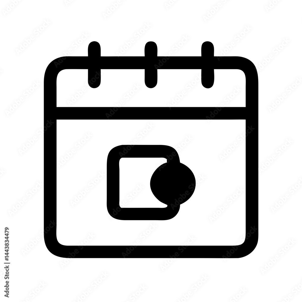 Poster calendar schedule event date appointment reminder icon vector graphic illustration design element