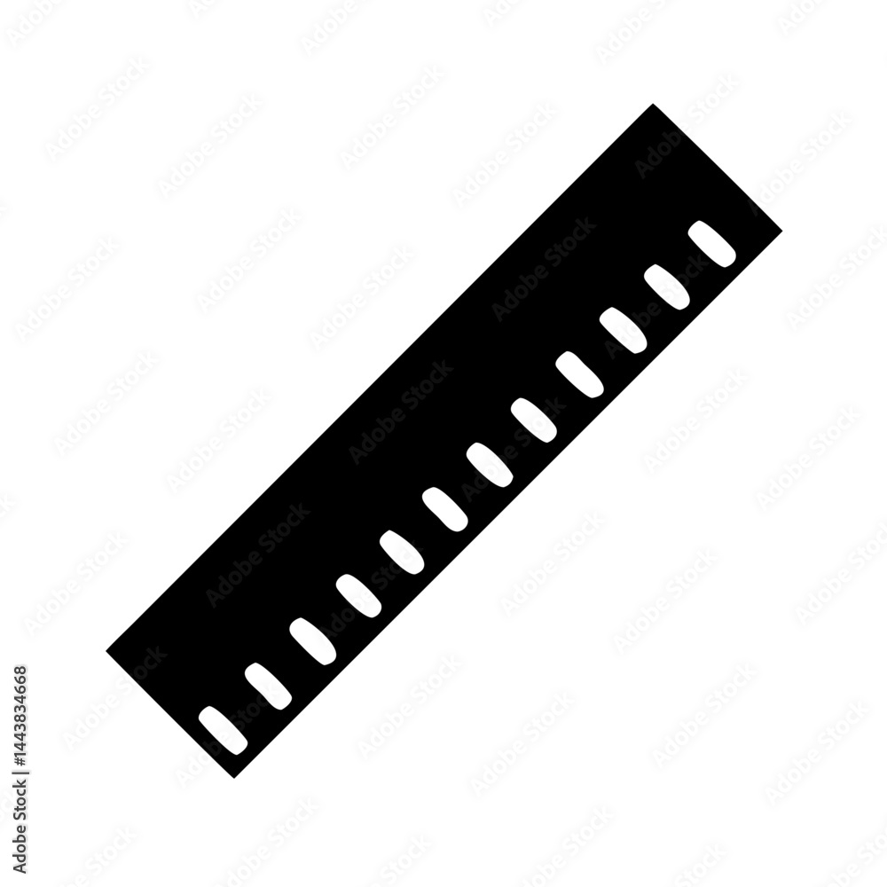 Poster black ruler vector image for measuring length and drawing straight lines in education and design