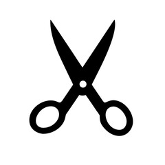 Find black scissors vector graphic illustration for cutting paper fabric and craft projects design
