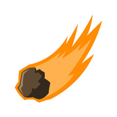 Illustration of a Meteor with Flames
