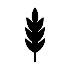 Black wheat ear silhouette vector illustration for agriculture and grain design element use