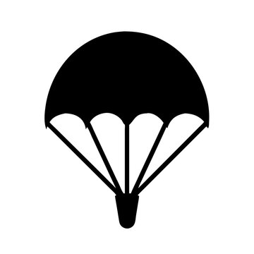 Parachute skydive jump freefall sport equipment safety adventure extreme recreation icon vector 90