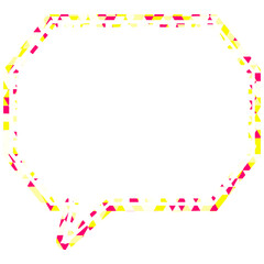 ステンドグラス風吹き出し　三角形模様　角のある八角形