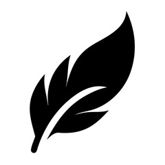 Vector graphic of a black feather illustration for design elements and creative projects use case