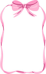 Vertical Ribbon Frame with Large Pink Bow at the Top