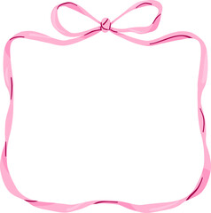 Rectangular Pink Ribbon Frame with Small Bow Accent