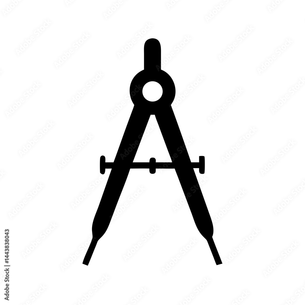 Poster compass drawing tool illustration for geometry architecture and design applications vector image