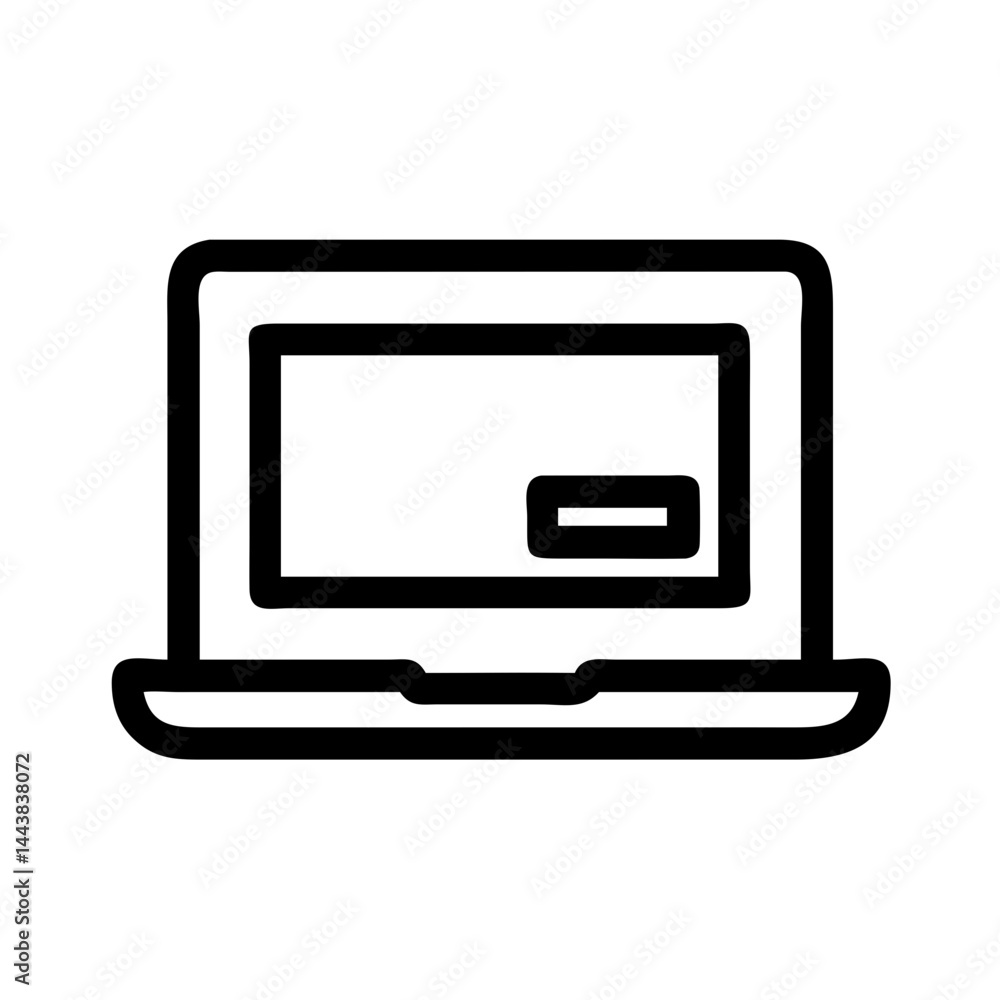 Poster laptop computer icon vector illustration for website design and mobile application usage needs