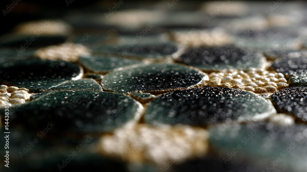 Poster tile pattern resembling dots in a flower shape.