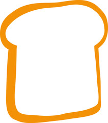 Slice of White Bread with Golden Outline