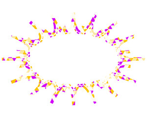 ステンドグラス風吹き出し　三角形模様　細長いギザギザした形
