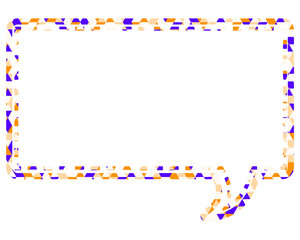 ステンドグラス風吹き出し　三角形模様　四角形