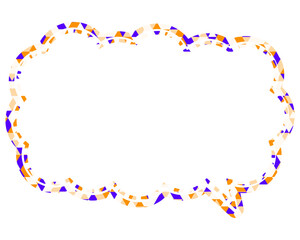 ステンドグラス風吹き出し　三角形模様　細長い雲形