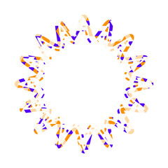 ステンドグラス風吹き出し　三角形模様　丸みのあるギザギザした形