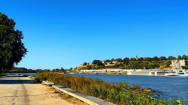  The Danube River in Belgrade, Serbia, is where history, nature, and urban life converge in breathtaking harmony. High quality 4k footage