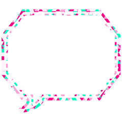 ステンドグラス風吹き出し　三角形模様　角のある八角形