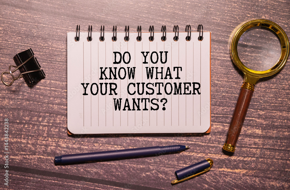 Fototapete notebook with text do you know your customer