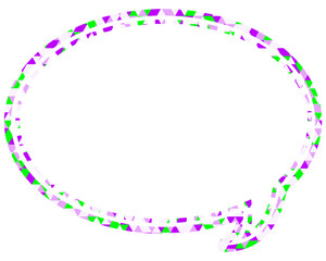 ステンドグラス風吹き出し　三角形模様　丸形