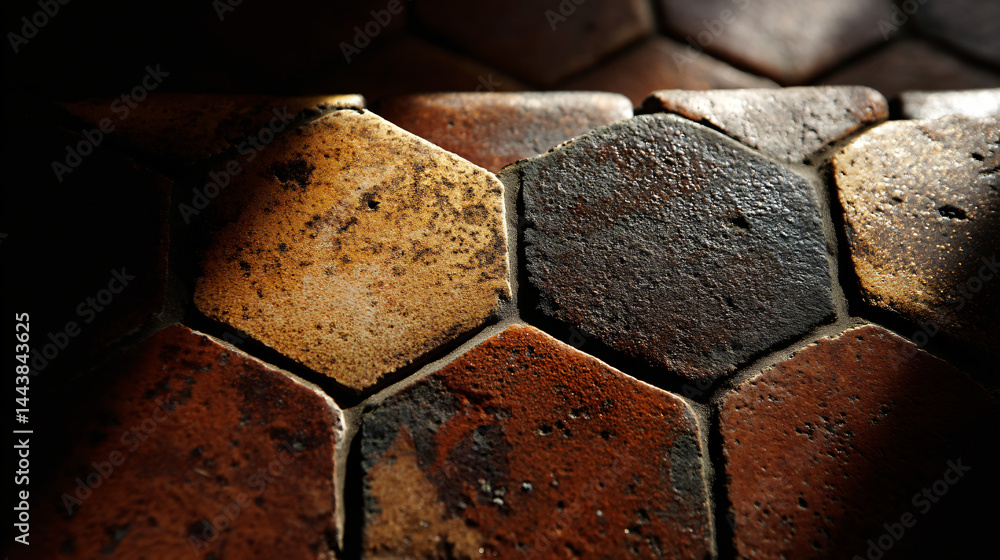 Poster tile pattern with gaps arranged horizontally.