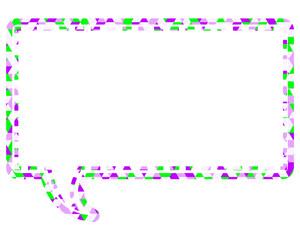ステンドグラス風吹き出し　三角形模様　四角形