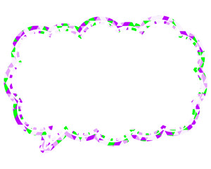 ステンドグラス風吹き出し　三角形模様　細長い雲形