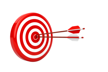 target with arrow on transparent background