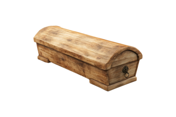 Basic, Wood, Coffin, Simple, Burial, Box, Plain, Funeral, Lid, Pine isolated on transparent background
