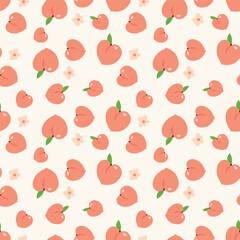 Peach seamless pattern pink vector background.