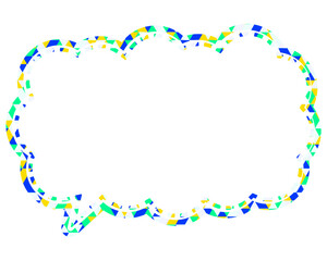 Naklejka premium ステンドグラス風吹き出し 三角形模様 細長い雲形
