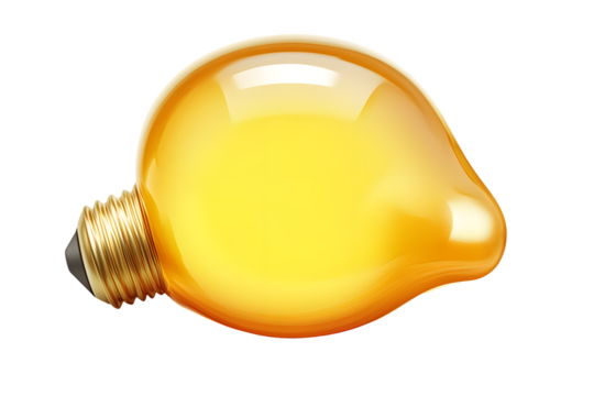 Illuminated Light Bulb Icon Glowing Yellow Design for Creativity and Innovation Concepts