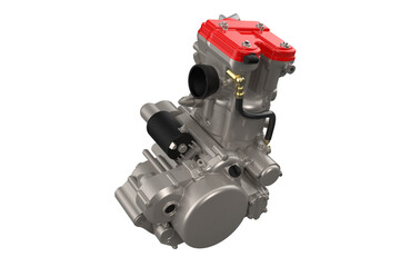 3d model realistic view render high Performance 630cc Single Cylinder 4-Stroke Motorcycle Engine for Supermoto, Enduro, and Dual Sport Applications – Model SM TE Type 5842 