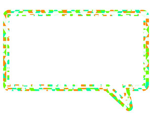 ステンドグラス風吹き出し　三角形模様　四角形