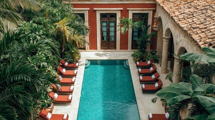 Fototapeta premium Luxury Resort Pool: Tropical Getaway