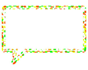 Fototapeta premium ステンドグラス風吹き出し 三角形模様 四角形